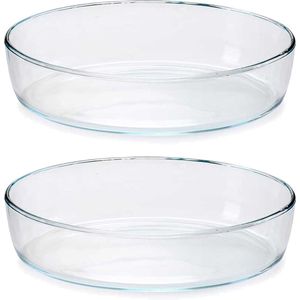 Pasabahce Ovenschaal van borosilicaat glas - 2x - ovaal - 1.5 Liter - 26 x 18 x 6 cm