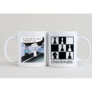 2 Grappige Schaak Mokken - bordspel - schaken - schaakmat