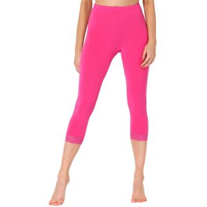 Merry Style MS-MS10-290-LE Dames Capri Leggings - Sport - Vrijetijdsbroek - 3/4 Lengte met Kant - Viscose - Sporbroek - Yogabroek - Roze - S