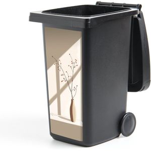 Container sticker Vaas - Takken - Bessen - Minimalistisch - 38x80 cm - Kliko sticker