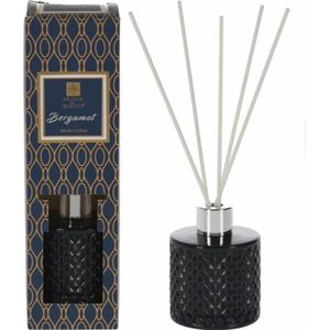 Sjieke Geurstokjes Diffuser Aroma di Rogito - Bergamot - Blauw - Glas / Kunststof - Geurstokjes - Luxe design fles - 100 ml