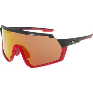 HELIOS Matt Zwart Polarized Sportbril met UV400 Bescherming en Flexibel TR90 Frame - Unisex & Universeel - Sportbril - Zonnebril voor Heren en Dames - Fietsaccessoires - Rood