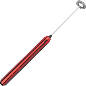 Melkopschuimer voor perfect melkschuim - Melkopschuimer Elektrisch - Melkschuimer van RVS - Melkopschuimer handmatig EarKings Rood