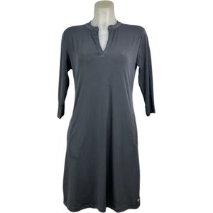 Angelle Milan – Travelkleding voor dames – Antraciet Effen jurk – Ademend – Kreukvrij – Duurzame Jurk - In 5 maten - Maat XL
