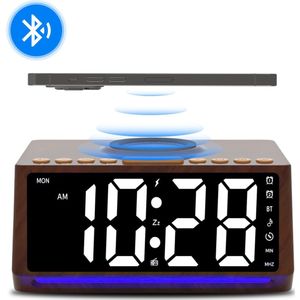 Lumixar - Houten Wekkerradio - Digitale Wekker - Klokradio - Alarm - Wekker voor Kinderen & Volwassenen - Alarmklok - Klok Digitaal