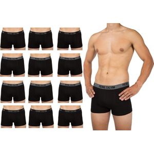 Pierre Calvini - Boxershort Heren - Heren Ondergoed - 12 Stuks - Maat XXL - Zwart - Boxershorts Korte Pijp