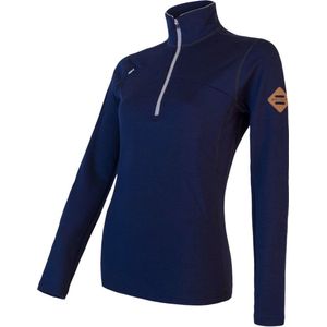 Sensor - Baselayer - Thermoshirt - Lange Mouw - Merino Wol - Outdoor - Dames - Half Zip - Donker Blauw - Large