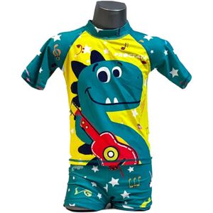 Procean - zwemkleding- voor kinderen - UV-werend - geel/groene dino - maat 128