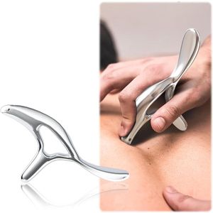 Stainless Steel Gua Sha Stone - Ergonomic Handle for Deep Tissue Relief - Trigger Point Massager for Neck to Feet Tension