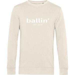 Heren Sweaters met Ballin Est. 2013 Basic Sweater Print - Beige - Maat XS