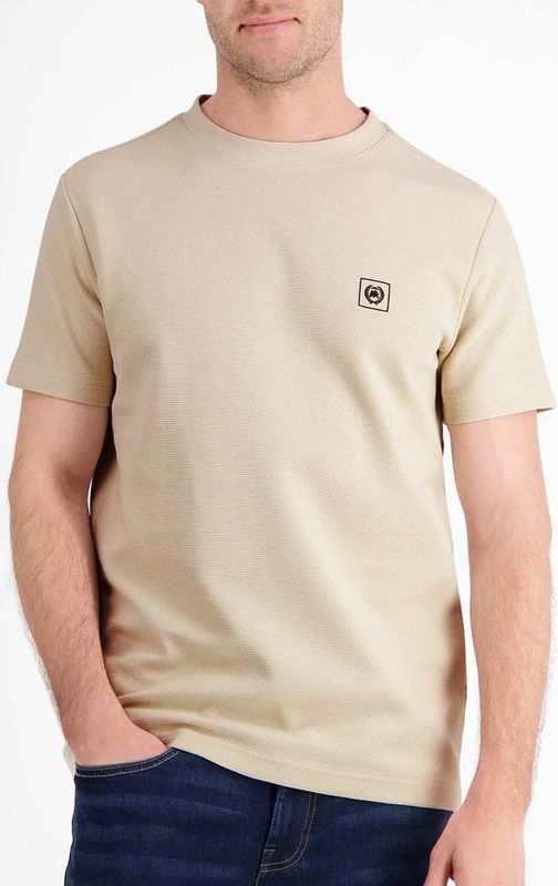 Lerros - T-shirt - FOAM WHITE - Heren T-shirt in Structuur Kwaliteit