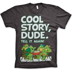 Teenage Mutant Ninja Turtles Heren Tshirt -S- Cool Story Dude Grijs