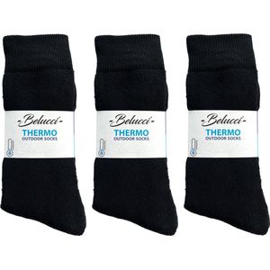 Belucci Thermosokken 6 Paar Zwart Maat 39/42