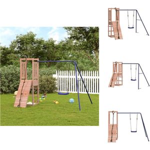 vidaXL Speelhuisje - Douglas hout - Multi-activiteitencentra - 237 x 184 x 169 cm - Inclusief enkele schommel - Geschikt voor 3-8 jaar - Max - 45 kg - Speeltoestellencombinatie