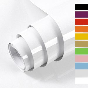 Zelfklevend papier voor meubels, glanzend glitter, 40 x 300 cm, zelfklevend behang, waterdichte vinylstickers voor meubels, keukenmuren, tafels, badkamers, kasten en aanrechtbladen - Wit