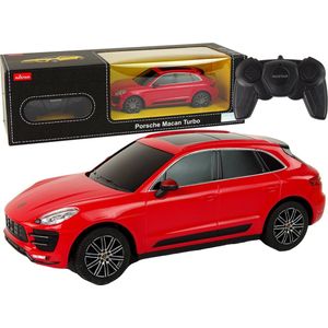 R/C auto - Porsche Macan Turbo - 19x7x7,5cm - 1:24 - rood