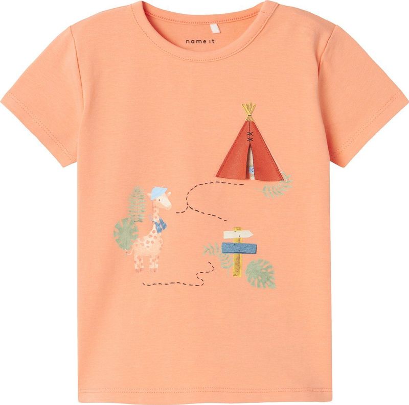 NAME IT Baby Jongens Nbmhico Ss Top Box T-shirt, oranje, 56 cm