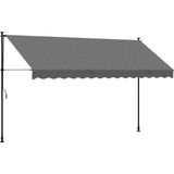 vidaXL - Luifel - uittrekbaar - 350x150 - cm - stof - en - staal - antracietkleurig