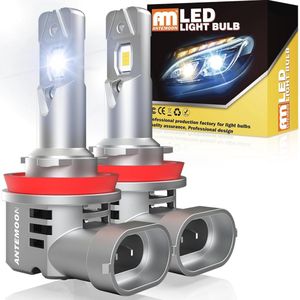 H11 LED-lampen 18000 Lumen 90W voor Auto's, 12V/24V, Koudwit 6000K, Plug and Play, Draadloze Ombouwkit