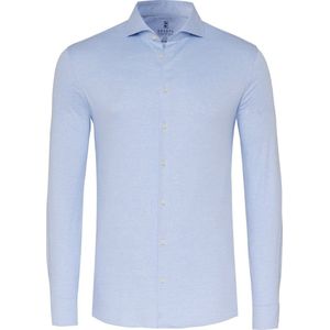 Desoto - Essential Overhemd Hai Piqué Lichtblauw - Heren - Maat 38 - Slim-fit