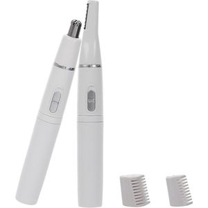 CHIWIN 2-in-1 Professionele Neustrimmer voor Mannen - Vaderdag Cadeau - met Wenkbrauwtrimmer en Limietkammen - Compact & Draagbaar - Precisie Neus Trimmer - Pijnloos & Veilig - Waterdicht & Makkelijk Schoon te Maken - Wit