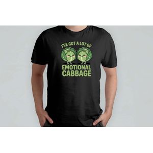I've Got a Lot of Emotional Cabbage - T Shirt - VeganLife - PlantBased - CrueltyFree - Funny - VeganLeven - Plantaardig - Dierproefvrij - Dierproefvrij - VeganEten