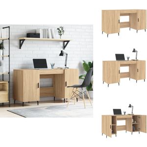 vidaXL Bureau - Bureaus - Schrijftafel - Buro - Bureau 140x50x75 cm bewerkt hout sonoma eikenkleurig