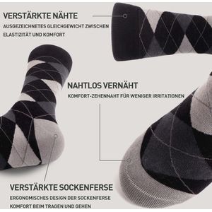 Kleurige Herensokken voor Casual en Business, Modieus en Klassiek, 12 Paar Geometrisch