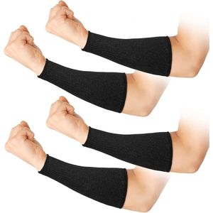 JeiibrZui Snijbestendige Armmouwen - Onderarmbescherming - 15x Sterker Dan Staal Snijweerstandsniveau 5 - 4 Stuks - Zwart
