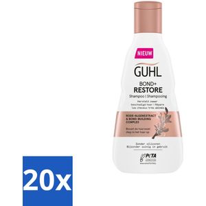 20 x Guhl - Shampoo - Bond+ Restore - 250 ml - Haarbreuk - Droge Haren - Haar Glans - Vegan Shampoo