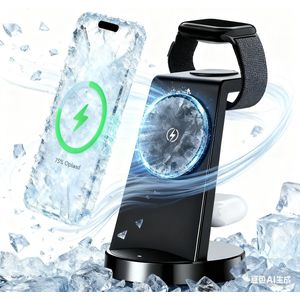 Draadloze Magnetische Opladestation voor iPhone: 3-in-1 Opladstand voor iPhone 15 14 13 12 Pro Max & AirPods 3/2/Pro & iWatch