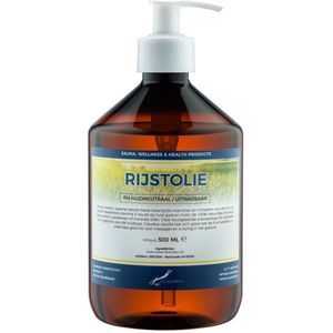 Rijstolie 500 ml met witte pomp - 100% natuurlijk - biologisch en koud geperst