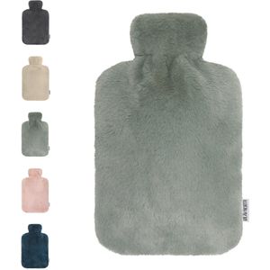 Ølav North – Kruik met Nordic Fur hoes - Incl geschenkverpakking - Tot 6 uur warmte - Heerlijk zacht - Warmwaterkruik - 1.8 liter – Forest Green - Cadeau voor haar, hem, vrouw, vriendin