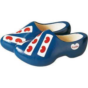 Gevavi - Houten klompen Friese vlag - Blauw - 17cm