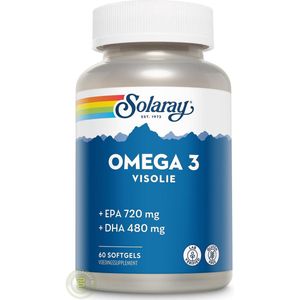 Solaray - Omega 3 - visolie - 60 soft gels - gluten vrij