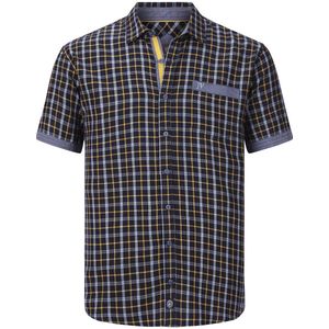 Jan Vanderstorm herren Overhemd Met Korte Mouwen - 43/44 - donkerblauw