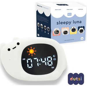 Dutsi - Sleepy Luna - Slaaptrainer - Katje - Wekker - Nachtlampje - Witte Ruis - Draadloos