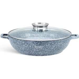 Edënbërg Stonetec Line - Wokpan met deksel - Keramisch - Ø 24 cm - 2.5l - 3-laags anti-aanbaklaag