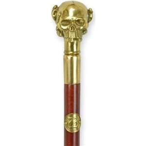 Bronzen doodshoofd - Wandelstok - Schedel - 87,5 cm hoog