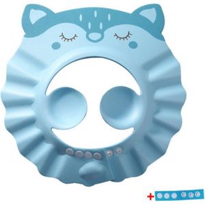 Douchekapje - Douche Shower Cap - Douche Kap - Baby - Kind Haarwas Hulp Kap - Blauw - Vos