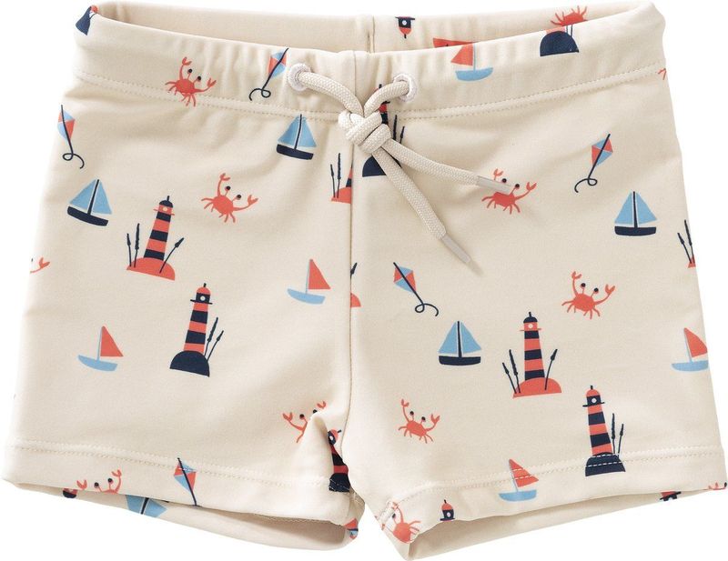 Fresk - Lighthouse - Zwemshort - Crème - Dubbellaagse Zwembroek met UV-bescherming UPF 50