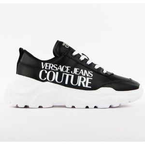 Versace - Zwarte Sneakers - Heren - Katoen - Dikke Zool