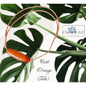 Clayre & Eef - Adjustable armband - Rust Oranje – Tube - Hand Made Keramiek – volwassenen jeugd – unisex – casual feest