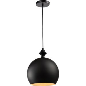 QUVIO Hanglamp modern / Plafondlamp / Sfeerlamp / Leeslamp / Eettafellamp / Verlichting / Slaapkamer lamp / Slaapkamer verlichting / Keukenverlichting / Keukenlamp - Bolvormig metaal met knop - Diameter 24 cm
