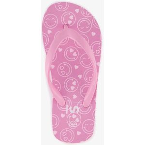 Meisjes teenslippers met smileys roze - Maat 28
