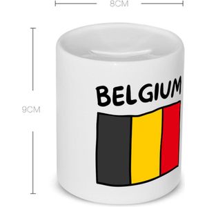 Akyol - belgium vlag Spaarpot - België - reizigers - toerist - verjaardagscadeau - souvenir - vakantie - kado - gift - geschenk - 350 ML inhoud