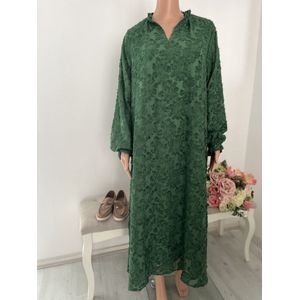 Jurk- lange jurk dames- lange mouwen lange jurk groen- dames jurk- jurk dames groen- classy- modest jurk groen- maat m/l- dress- women- groene dames jurk