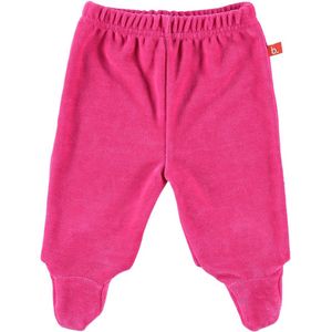 Baby broekje velours met voet fuchsia 62