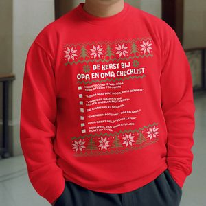 Kerst Trui Rood Kerst Checklist - Kerst Bij Opa En Oma XS