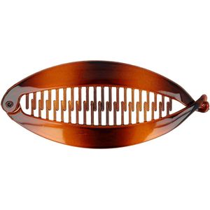 Haarsoires Haarspeld bananenklem - Staartklem basic glans 14cm - Bruin - Haarclip - Langwerpige Staart Haarklem - Banana Clip - Hair Clip - Decoratieve Haaraccessoire